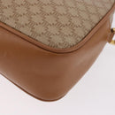 CELINE Macadam Canvas Shoulder Bag PVC Beige Gold Auth 188342A-11