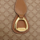 CELINE Macadam Canvas Shoulder Bag PVC Beige Gold Auth 188342A-14