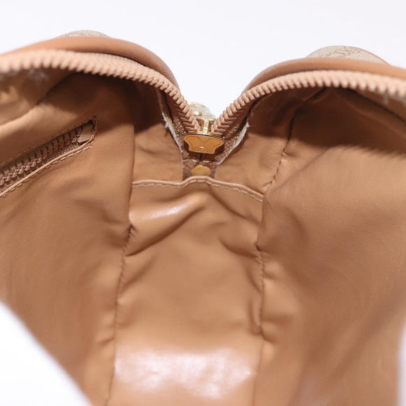 CELINE Macadam Canvas Shoulder Bag PVC Beige Gold Auth 188342A
