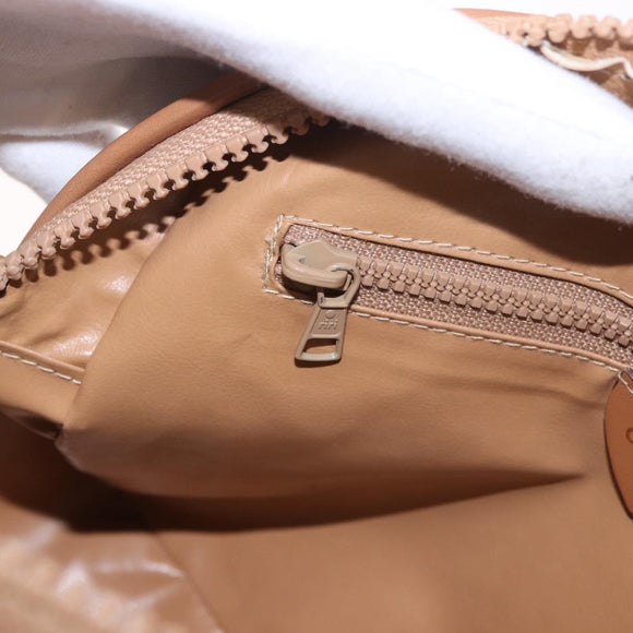 CELINE Macadam Canvas Shoulder Bag PVC Beige Gold Auth 188342A