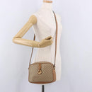 CELINE Macadam Canvas Shoulder Bag PVC Beige Gold Auth 188342A-23