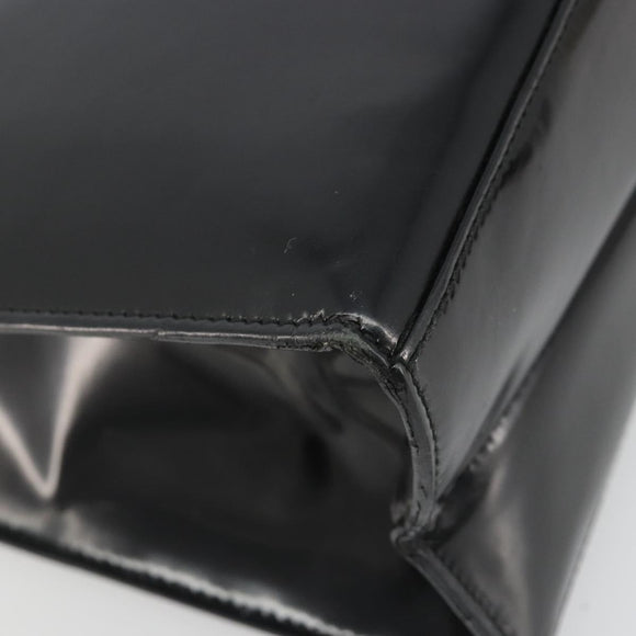 GUCCI Shoulder Bag Patent leather Black Silver 001 1013 3037 Auth 188345