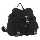 PRADA Backpack Nylon Black Silver Auth 188348-1
