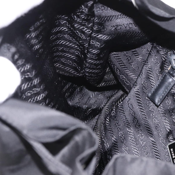 PRADA Backpack Nylon Black Silver Auth 188348