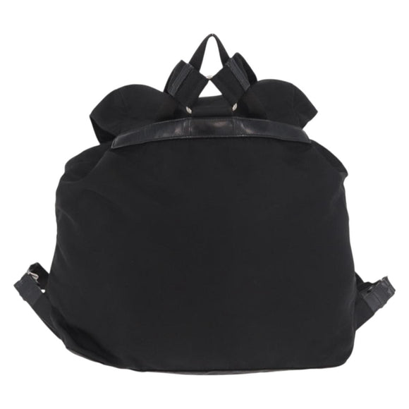 PRADA Backpack Nylon Black Silver Auth 188348