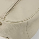 GUCCI Bamboo Hand Bag Leather White Gold 137383 Auth 188350A-9