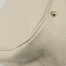 GUCCI Bamboo Hand Bag Leather White Gold 137383 Auth 188350A-16