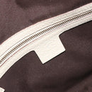 GUCCI Bamboo Hand Bag Leather White Gold 137383 Auth 188350A-18