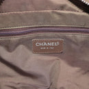 CHANEL New Travel Line Hand Bag Canvas Khaki Silver CC Auth 188351-17