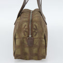 CHANEL New Travel Line Hand Bag Canvas Khaki Silver CC Auth 188351-4