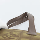 CHANEL New Travel Line Hand Bag Canvas Khaki Silver CC Auth 188351-8