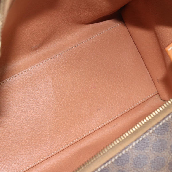 CELINE Macadam Canvas Hand Bag PVC Leather Brown Gold Auth 188353A