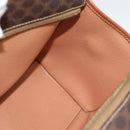 CELINE Macadam Canvas Hand Bag PVC Leather Brown Gold Auth 188353A-18