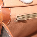 CELINE Macadam Canvas Hand Bag PVC Leather Brown Gold Auth 188353A-19