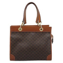 CELINE Macadam Canvas Hand Bag PVC Leather Brown Gold Auth 188353A-13