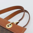 CELINE Macadam Canvas Hand Bag PVC Leather Brown Gold Auth 188353A-8