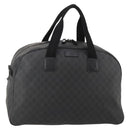 GUCCI GG Supreme Boston Bag PVC Black Silver Auth 188355A-1