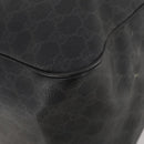 GUCCI GG Supreme Boston Bag PVC Black Silver Auth 188355A-12