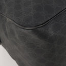 GUCCI GG Supreme Boston Bag PVC Black Silver Auth 188355A-13