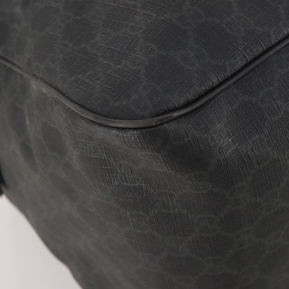 GUCCI GG Supreme Boston Bag PVC Black Silver Auth 188355A