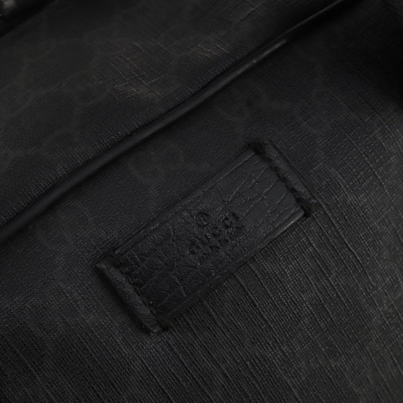 GUCCI GG Supreme Boston Bag PVC Black Silver Auth 188355A