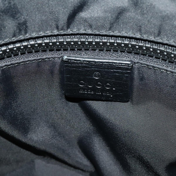 GUCCI GG Supreme Boston Bag PVC Black Silver Auth 188355A