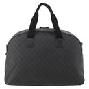 GUCCI GG Supreme Boston Bag PVC Black Silver Auth 188355A-3