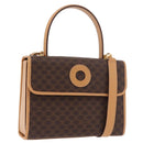 CELINE Macadam Canvas Hand Bag PVC Leather 2way Brown Gold Auth 188357V-1