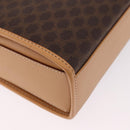 CELINE Macadam Canvas Hand Bag PVC Leather 2way Brown Gold Auth 188357V-14