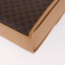 CELINE Macadam Canvas Hand Bag PVC Leather 2way Brown Gold Auth 188357V-15