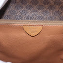 CELINE Macadam Canvas Hand Bag PVC Leather 2way Brown Gold Auth 188357V-18