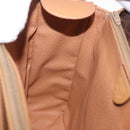 CELINE Macadam Canvas Hand Bag PVC Leather 2way Brown Gold Auth 188357V-21