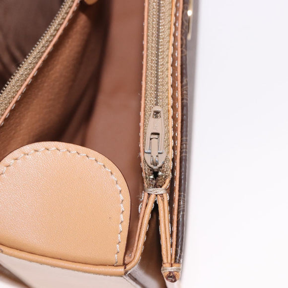 CELINE Macadam Canvas Hand Bag PVC Leather 2way Brown Gold Auth 188357V