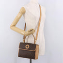 CELINE Macadam Canvas Hand Bag PVC Leather 2way Brown Gold Auth 188357V-26