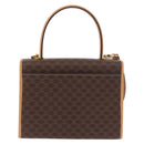 CELINE Macadam Canvas Hand Bag PVC Leather 2way Brown Gold Auth 188357V-3