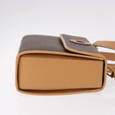 CELINE Macadam Canvas Hand Bag PVC Leather 2way Brown Gold Auth 188357V-4