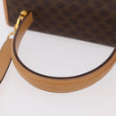 CELINE Macadam Canvas Hand Bag PVC Leather 2way Brown Gold Auth 188357V-7