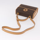 CELINE Macadam Canvas Hand Bag PVC Leather 2way Brown Gold Auth 188357V-9