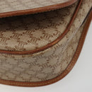 CELINE Macadam Canvas Shoulder Bag PVC Beige Gold Auth 188358A-14