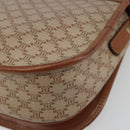 CELINE Macadam Canvas Shoulder Bag PVC Beige Gold Auth 188358A-16