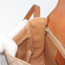 CELINE Macadam Canvas Shoulder Bag PVC Beige Gold Auth 188358A-22