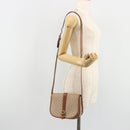 CELINE Macadam Canvas Shoulder Bag PVC Beige Gold Auth 188358A-24
