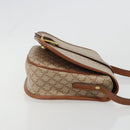 CELINE Macadam Canvas Shoulder Bag PVC Beige Gold Auth 188358A-3