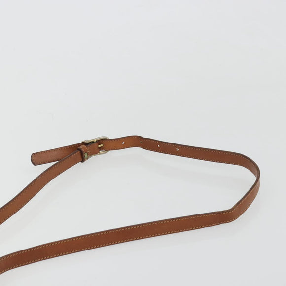 CELINE Macadam Canvas Shoulder Bag PVC Beige Gold Auth 188358A