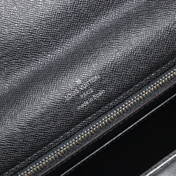 LOUIS VUITTON Taiga Selenga Clutch Bag Ardoise M30782 LV Auth 188362A