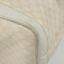 CELINE Macadam Canvas Shoulder Bag PVC Leather White Gold Auth 188363-8