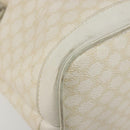 CELINE Macadam Canvas Shoulder Bag PVC Leather White Gold Auth 188363-15