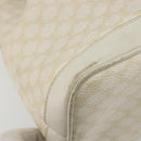 CELINE Macadam Canvas Shoulder Bag PVC Leather White Gold Auth 188363-17