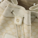 CELINE Macadam Canvas Shoulder Bag PVC Leather White Gold Auth 188363-9