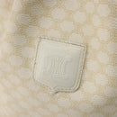 CELINE Macadam Canvas Shoulder Bag PVC Leather White Gold Auth 188363-18